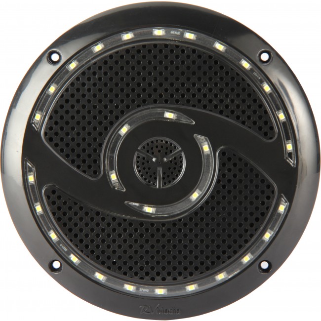 RV Media Black Waterproof 30 LED 6in 200W Speakers With Spacers