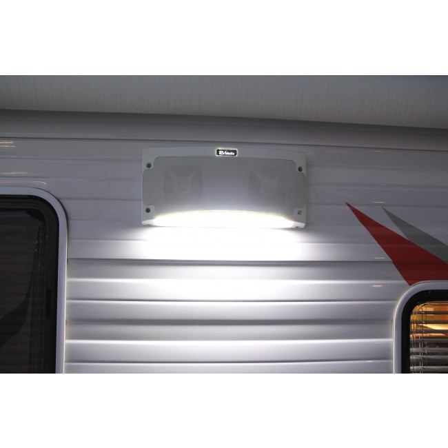 RV Media Bluetooth Weatherproof Speaker & Awning Light Add External Speakers To Your RV
