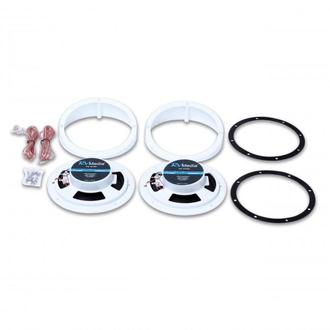 RV Media 6 Inch 200 Watt LED Waterproof RV & Outdoor Speakers Lights